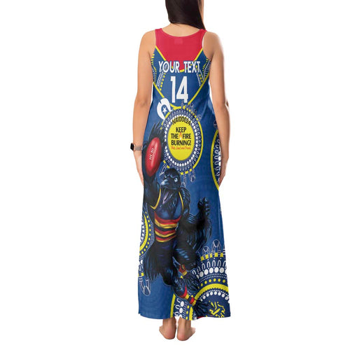 Custom AFL Crows NAIDOC Week Tank Maxi Dress Keep The Fire Burning Indigenous Art