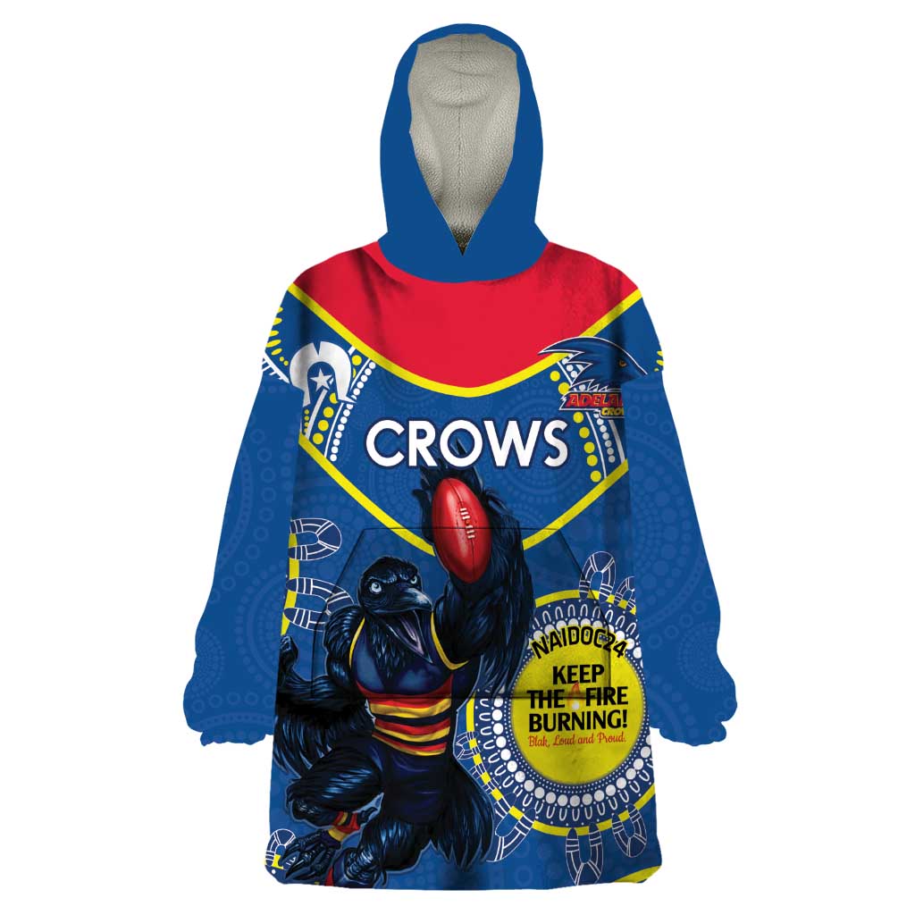 Custom AFL Crows NAIDOC Week Wearable Blanket Hoodie Keep The Fire Burning Indigenous Art