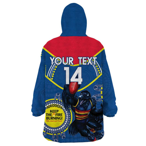Custom AFL Crows NAIDOC Week Wearable Blanket Hoodie Keep The Fire Burning Indigenous Art
