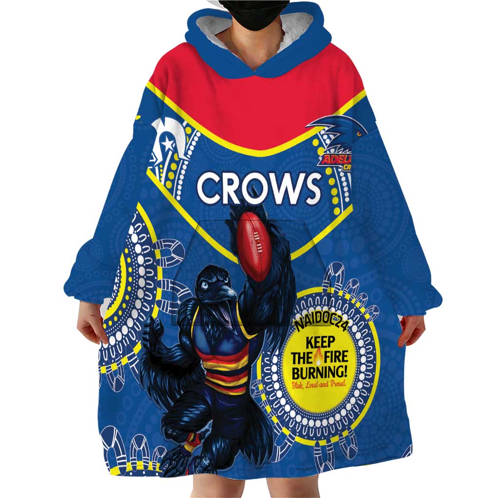 Custom AFL Crows NAIDOC Week Wearable Blanket Hoodie Keep The Fire Burning Indigenous Art