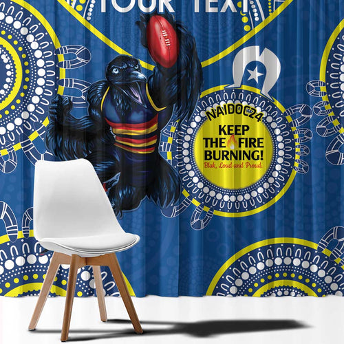 Custom AFL Crows NAIDOC Week Window Curtain Keep The Fire Burning Indigenous Art