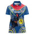 Custom AFL Crows NAIDOC Week Women Polo Shirt Keep The Fire Burning Indigenous Art