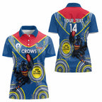 Custom AFL Crows NAIDOC Week Women Polo Shirt Keep The Fire Burning Indigenous Art