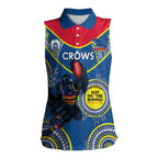 Custom AFL Crows NAIDOC Week Women Sleeveless Polo Shirt Keep The Fire Burning Indigenous Art