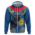 Custom AFL Crows NAIDOC Week Zip Hoodie Keep The Fire Burning Indigenous Art
