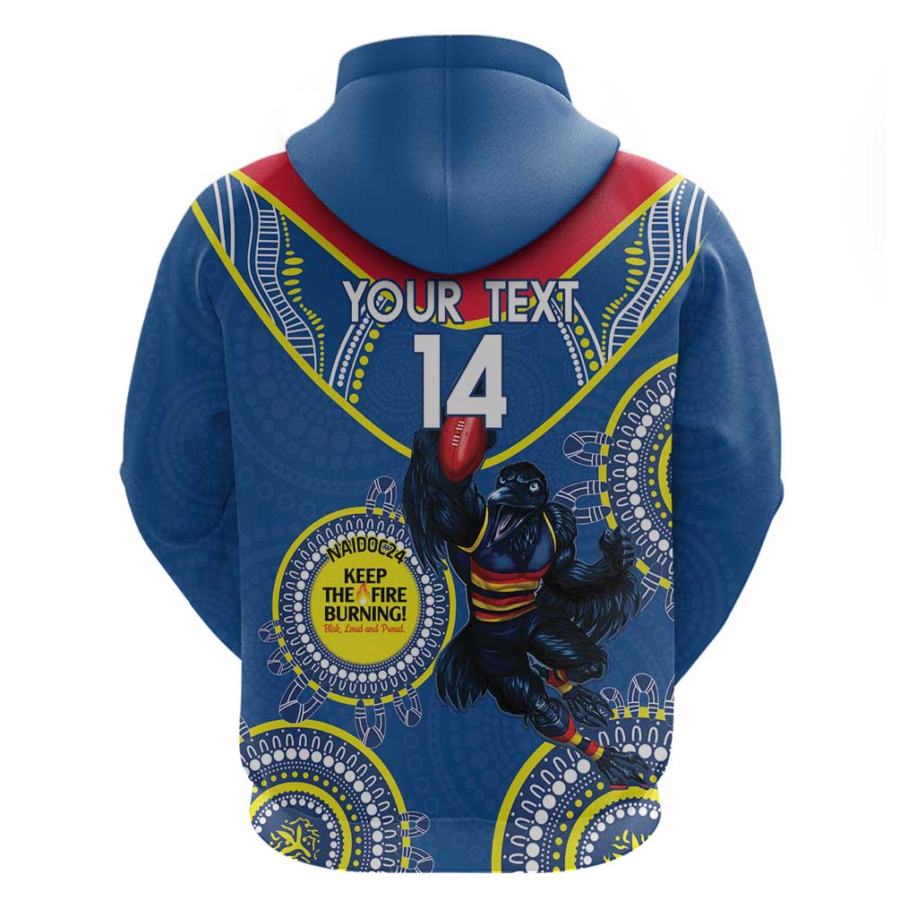 Custom AFL Crows NAIDOC Week Zip Hoodie Keep The Fire Burning Indigenous Art