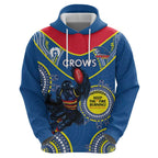 Custom AFL Crows NAIDOC Week Zip Hoodie Keep The Fire Burning Indigenous Art
