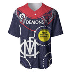 Custom AFL Demons NAIDOC Week Baseball Jersey Keep The Fire Burning Indigenous Art