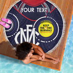 Custom AFL Demons NAIDOC Week Beach Blanket Keep The Fire Burning Indigenous Art