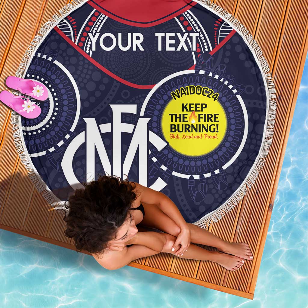Custom AFL Demons NAIDOC Week Beach Blanket Keep The Fire Burning Indigenous Art