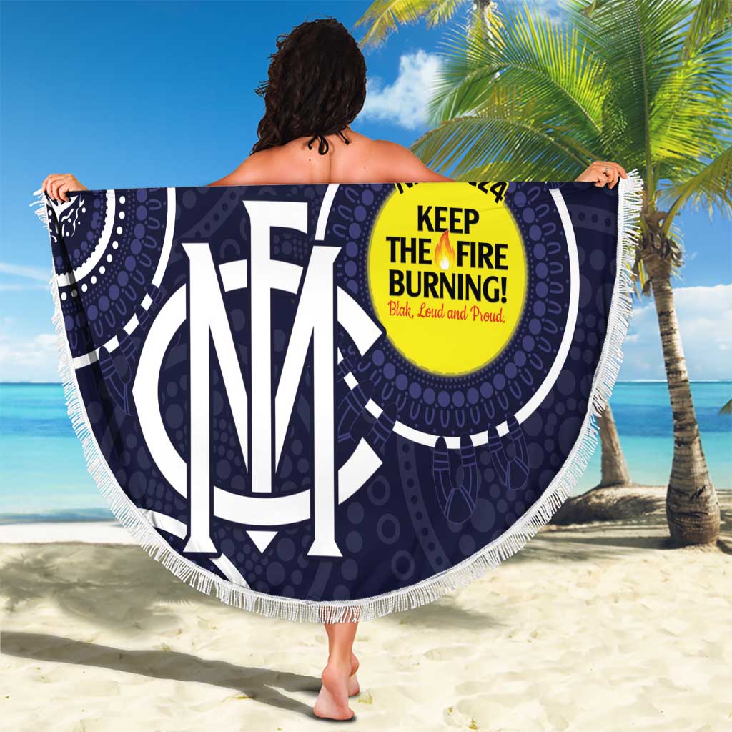 Custom AFL Demons NAIDOC Week Beach Blanket Keep The Fire Burning Indigenous Art