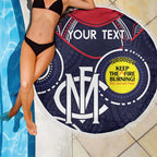 Custom AFL Demons NAIDOC Week Beach Blanket Keep The Fire Burning Indigenous Art