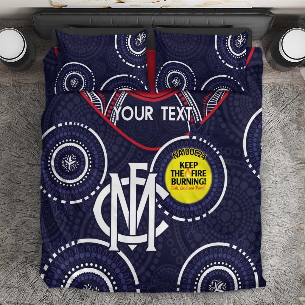Custom AFL Demons NAIDOC Week Bedding Set Keep The Fire Burning Indigenous Art