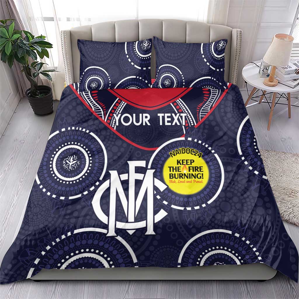 Custom AFL Demons NAIDOC Week Bedding Set Keep The Fire Burning Indigenous Art