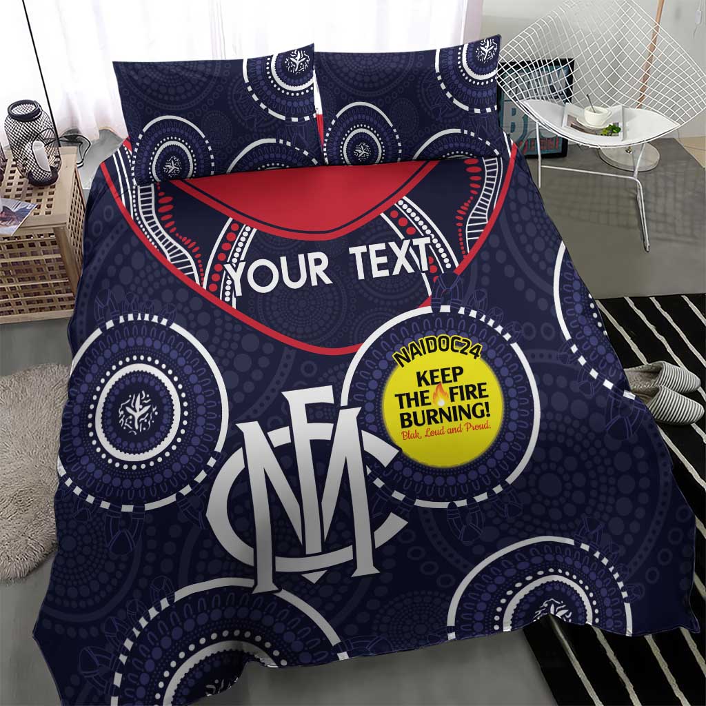 Custom AFL Demons NAIDOC Week Bedding Set Keep The Fire Burning Indigenous Art