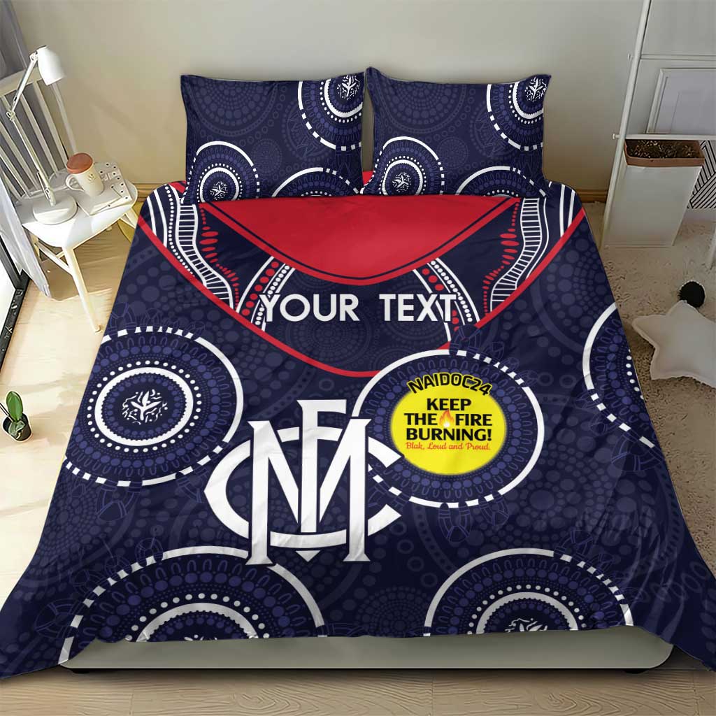 Custom AFL Demons NAIDOC Week Bedding Set Keep The Fire Burning Indigenous Art