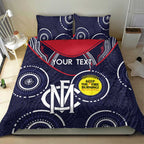 Custom AFL Demons NAIDOC Week Bedding Set Keep The Fire Burning Indigenous Art