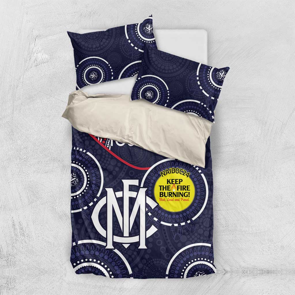 Custom AFL Demons NAIDOC Week Bedding Set Keep The Fire Burning Indigenous Art