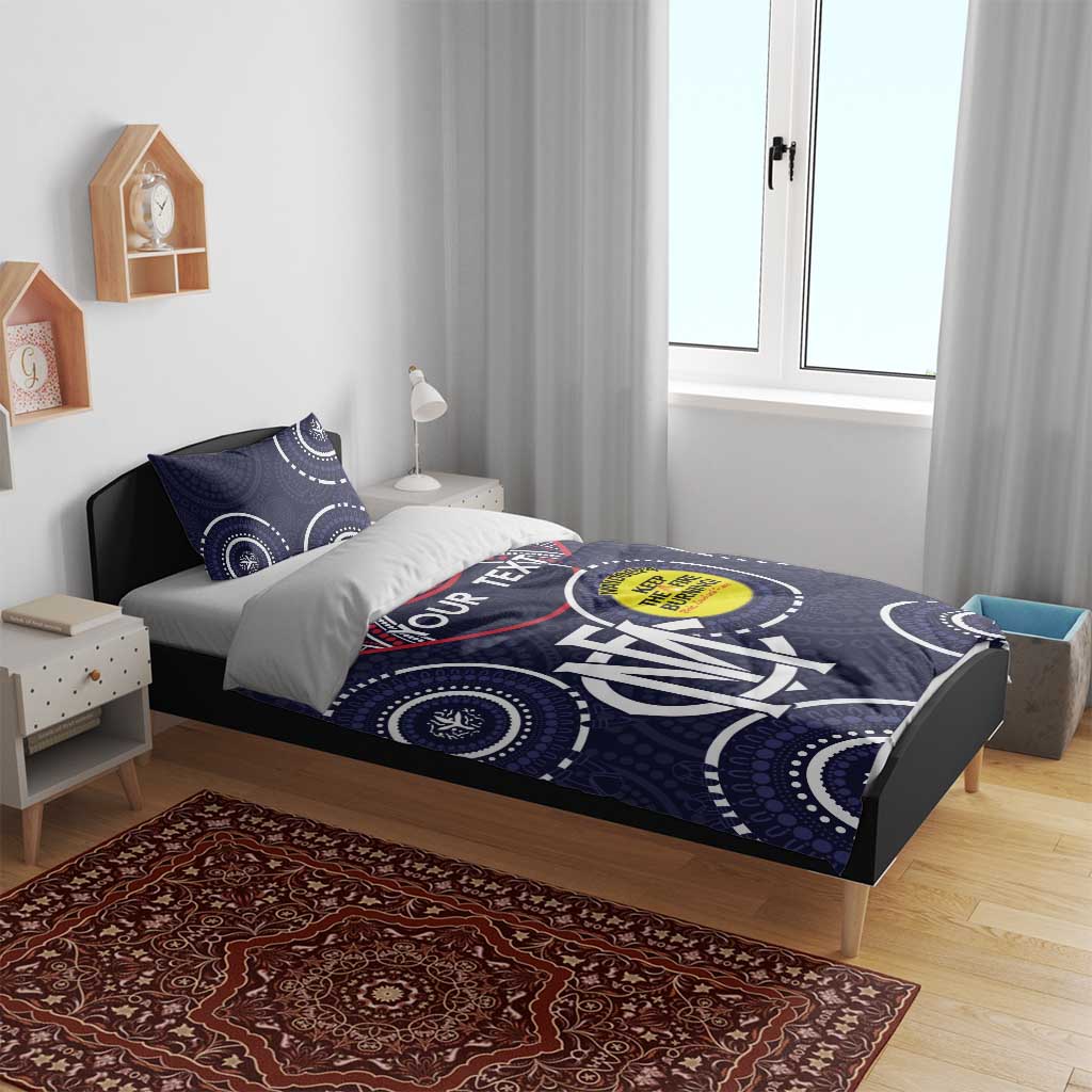 Custom AFL Demons NAIDOC Week Bedding Set Keep The Fire Burning Indigenous Art