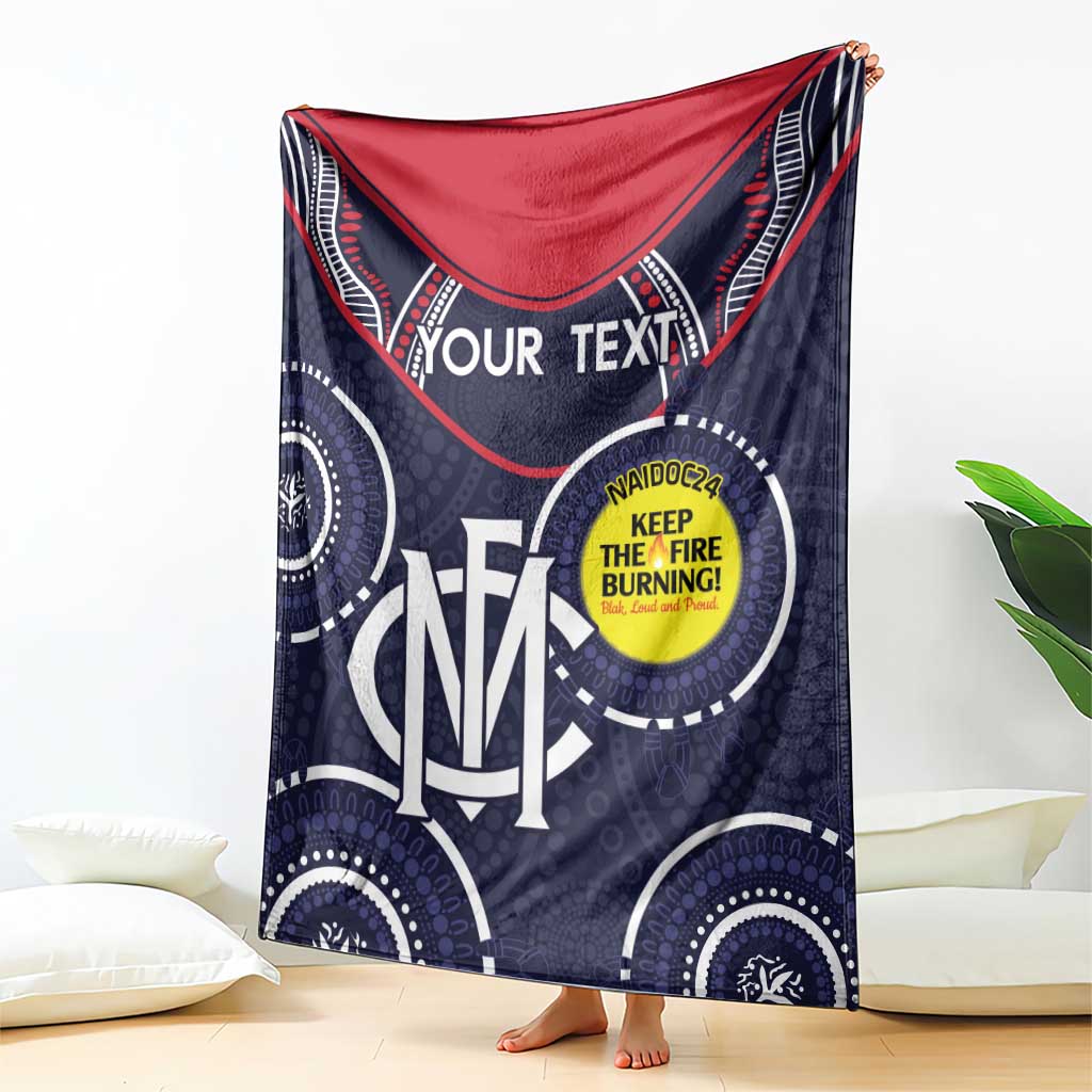 Custom AFL Demons NAIDOC Week Blanket Keep The Fire Burning Indigenous Art