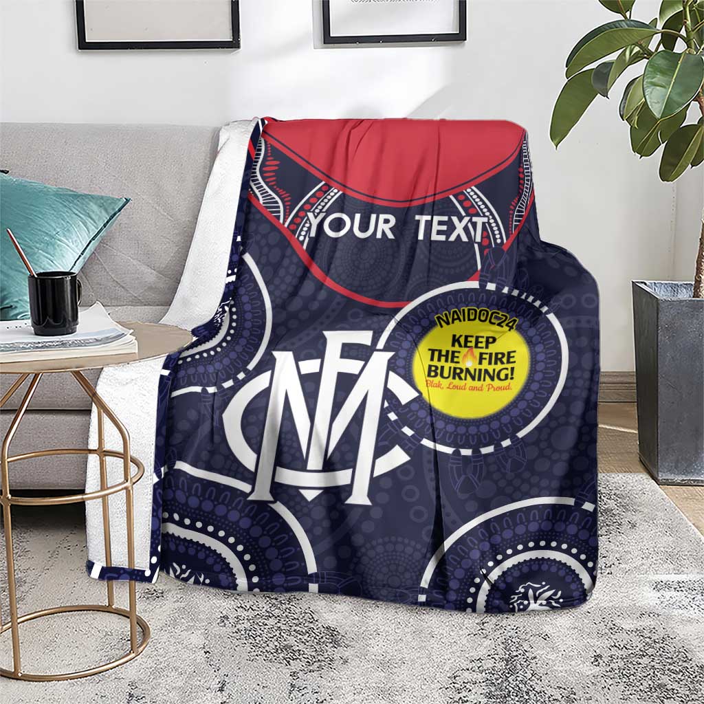 Custom AFL Demons NAIDOC Week Blanket Keep The Fire Burning Indigenous Art