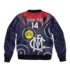 Custom AFL Demons NAIDOC Week Bomber Jacket Keep The Fire Burning Indigenous Art
