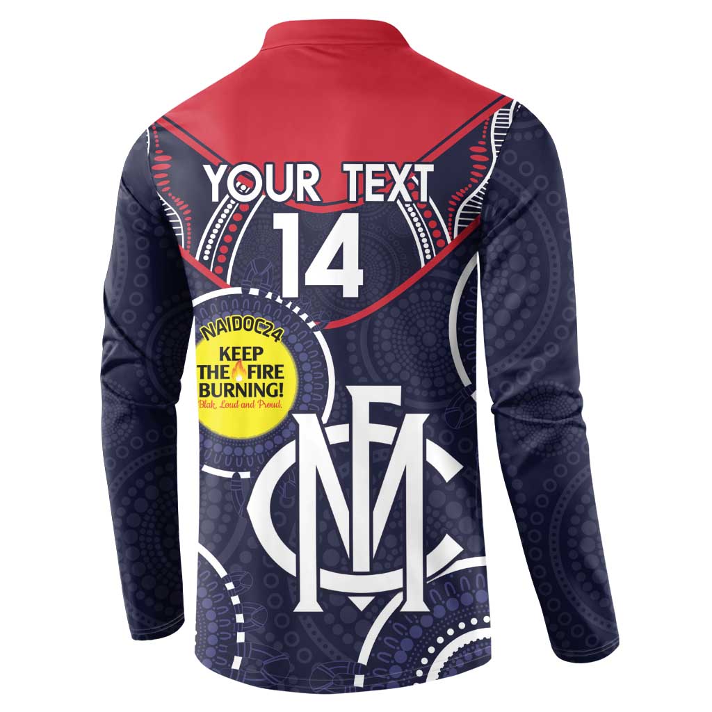 Custom AFL Demons NAIDOC Week Button Sweatshirt Keep The Fire Burning Indigenous Art