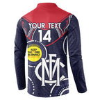 Custom AFL Demons NAIDOC Week Button Sweatshirt Keep The Fire Burning Indigenous Art