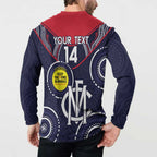Custom AFL Demons NAIDOC Week Button Sweatshirt Keep The Fire Burning Indigenous Art