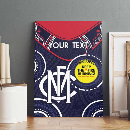 Custom AFL Demons NAIDOC Week Canvas Wall Art Keep The Fire Burning Indigenous Art
