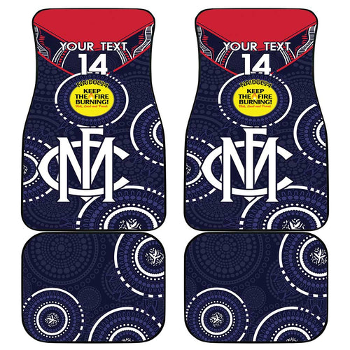 Custom AFL Demons NAIDOC Week Car Mats Keep The Fire Burning Indigenous Art