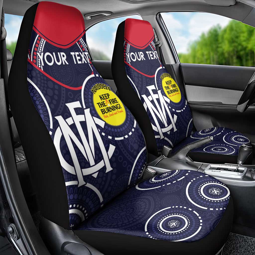 Custom AFL Demons NAIDOC Week Car Seat Cover Keep The Fire Burning Indigenous Art