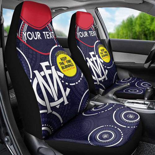 Custom AFL Demons NAIDOC Week Car Seat Cover Keep The Fire Burning Indigenous Art