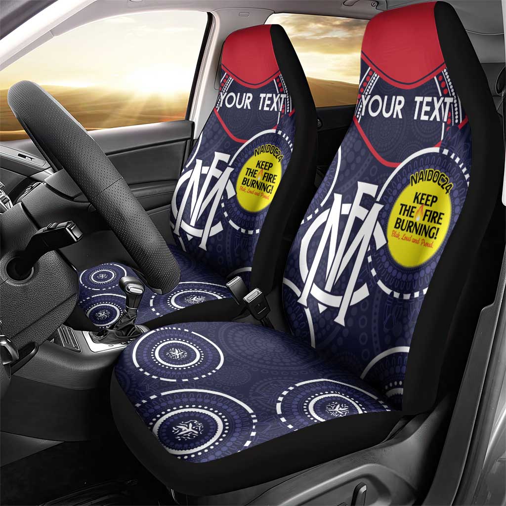 Custom AFL Demons NAIDOC Week Car Seat Cover Keep The Fire Burning Indigenous Art