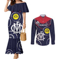 Custom AFL Demons NAIDOC Week Couples Matching Mermaid Dress and Long Sleeve Button Shirt Keep The Fire Burning Indigenous Art