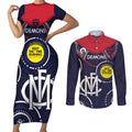 Custom AFL Demons NAIDOC Week Couples Matching Short Sleeve Bodycon Dress and Long Sleeve Button Shirt Keep The Fire Burning Indigenous Art
