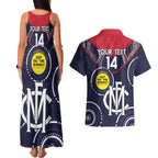 Custom AFL Demons NAIDOC Week Couples Matching Tank Maxi Dress and Hawaiian Shirt Keep The Fire Burning Indigenous Art