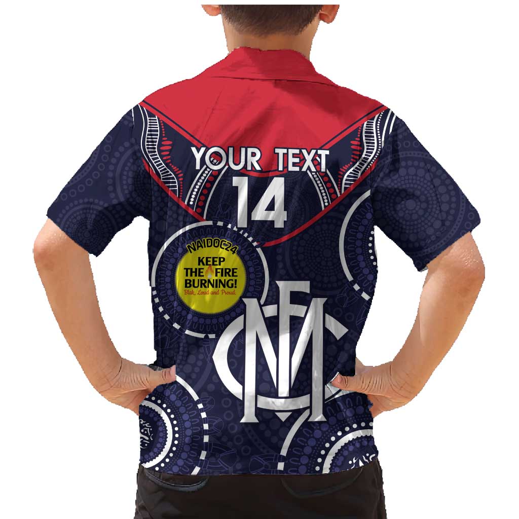 Custom AFL Demons NAIDOC Week Family Matching Mermaid Dress and Hawaiian Shirt Keep The Fire Burning Indigenous Art