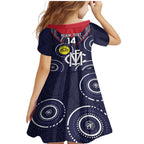 Custom AFL Demons NAIDOC Week Family Matching Mermaid Dress and Hawaiian Shirt Keep The Fire Burning Indigenous Art