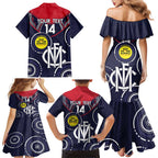 Custom AFL Demons NAIDOC Week Family Matching Mermaid Dress and Hawaiian Shirt Keep The Fire Burning Indigenous Art