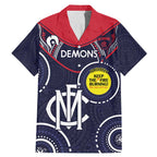Custom AFL Demons NAIDOC Week Family Matching Mermaid Dress and Hawaiian Shirt Keep The Fire Burning Indigenous Art