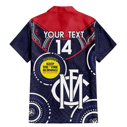 Custom AFL Demons NAIDOC Week Family Matching Mermaid Dress and Hawaiian Shirt Keep The Fire Burning Indigenous Art