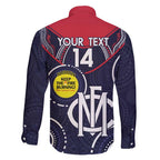 Custom AFL Demons NAIDOC Week Family Matching Off The Shoulder Long Sleeve Dress and Hawaiian Shirt Keep The Fire Burning Indigenous Art