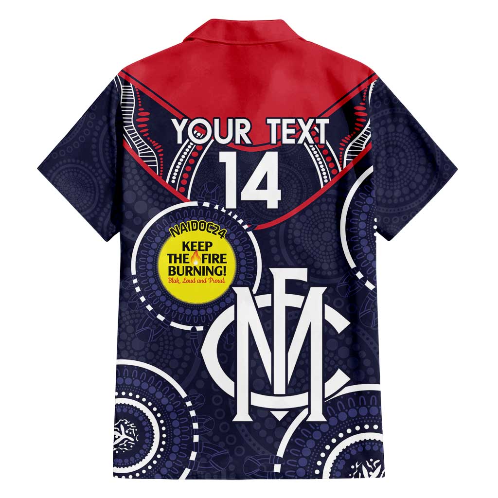 Custom AFL Demons NAIDOC Week Family Matching Off Shoulder Maxi Dress and Hawaiian Shirt Keep The Fire Burning Indigenous Art