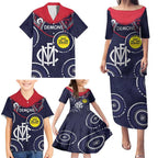 Custom AFL Demons NAIDOC Week Family Matching Puletasi and Hawaiian Shirt Keep The Fire Burning Indigenous Art
