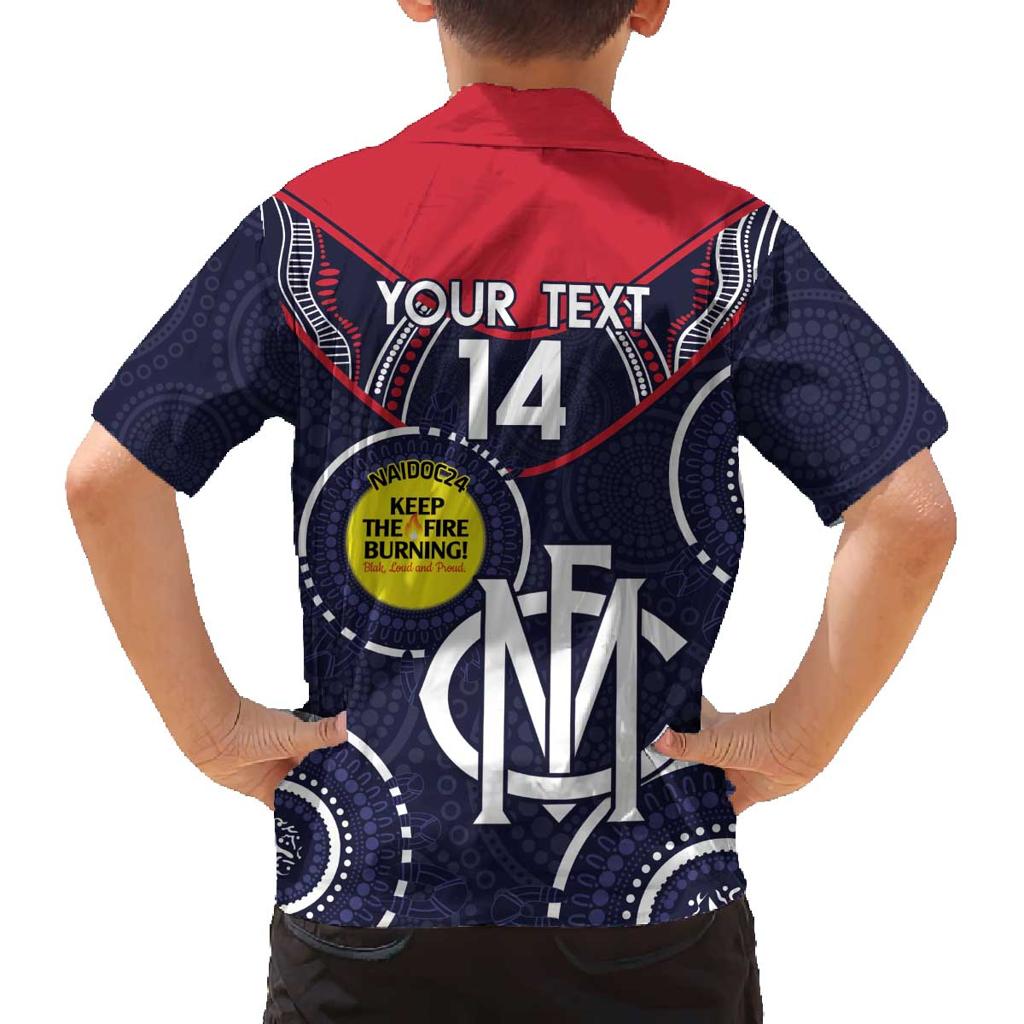 Custom AFL Demons NAIDOC Week Family Matching Puletasi and Hawaiian Shirt Keep The Fire Burning Indigenous Art