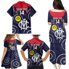 Custom AFL Demons NAIDOC Week Family Matching Puletasi and Hawaiian Shirt Keep The Fire Burning Indigenous Art