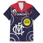 Custom AFL Demons NAIDOC Week Family Matching Puletasi and Hawaiian Shirt Keep The Fire Burning Indigenous Art