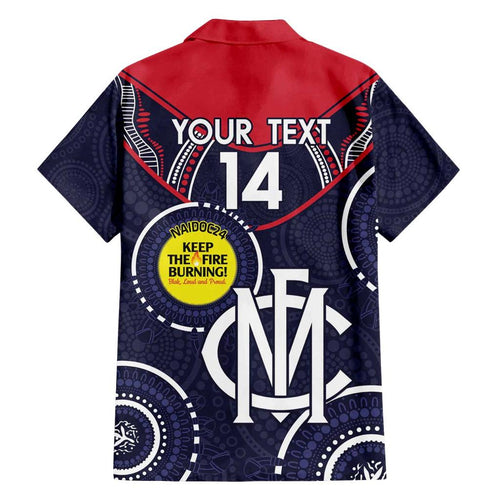 Custom AFL Demons NAIDOC Week Family Matching Puletasi and Hawaiian Shirt Keep The Fire Burning Indigenous Art