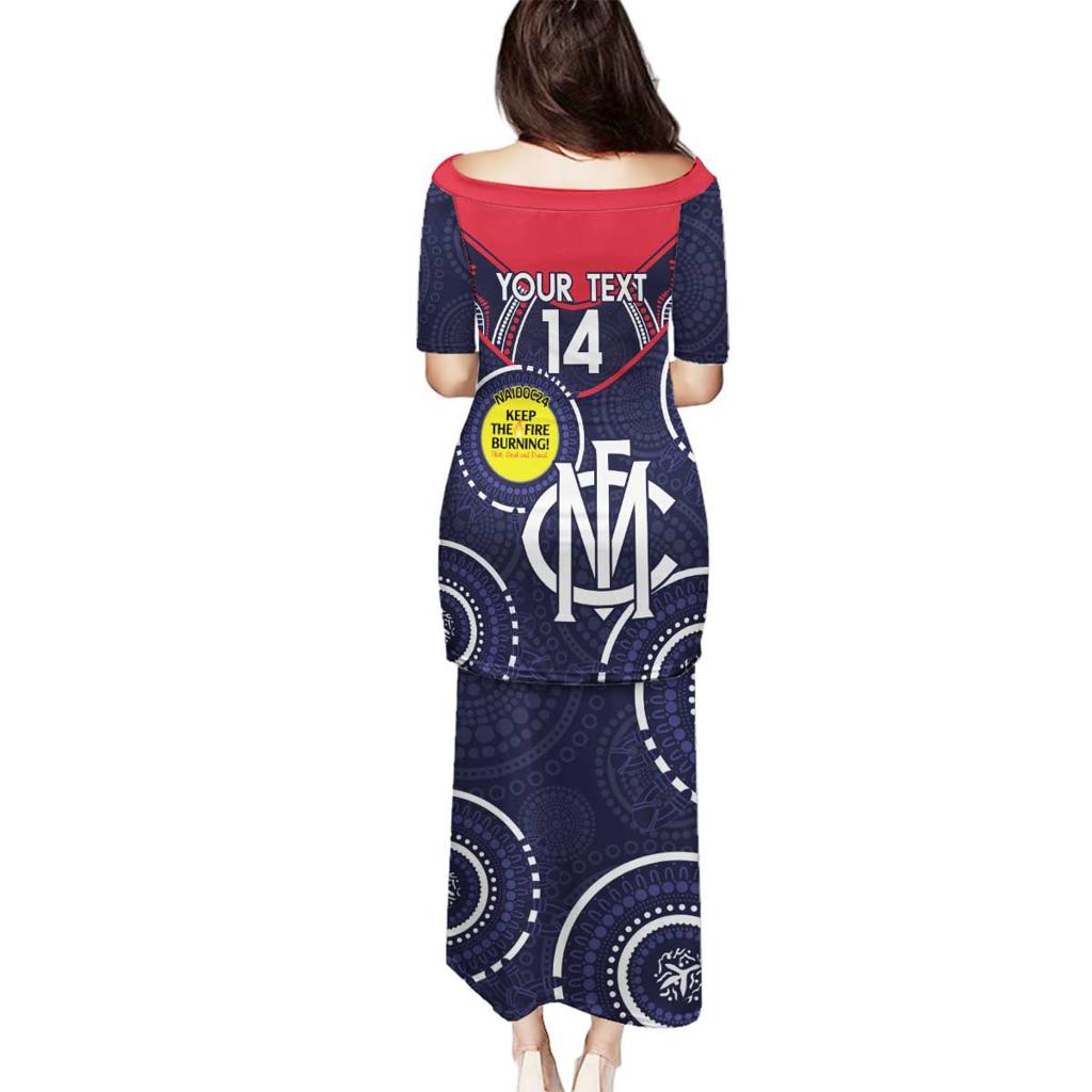 Custom AFL Demons NAIDOC Week Family Matching Puletasi and Hawaiian Shirt Keep The Fire Burning Indigenous Art